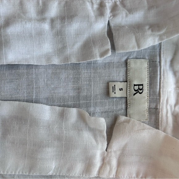 Banana Republic Laurel Linen Cotton Boxy Deep V Neck Top. Pure white. Coastal. S - Picture 9 of 13